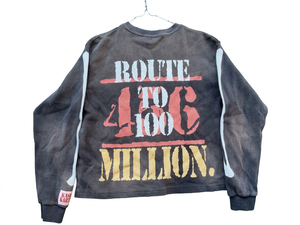Dark Waffle Knit Long Sleeve