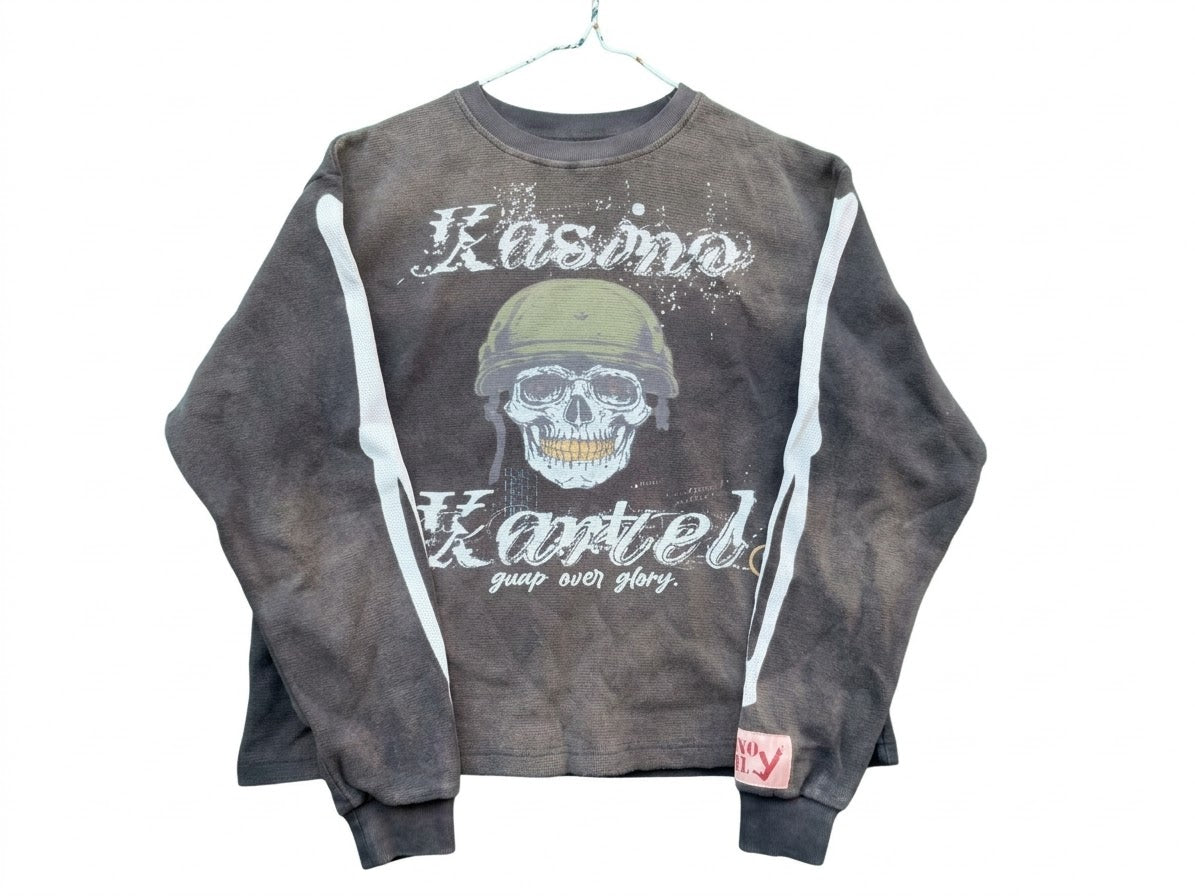Dark Waffle Knit Long Sleeve